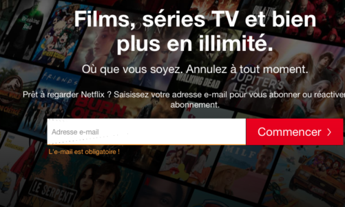 Netflix page d'accueil